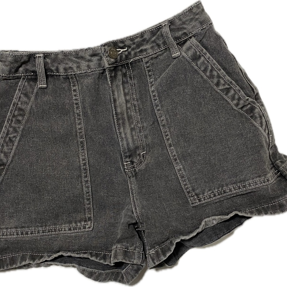 Glasson Washed Black Womens Denim Utility Shorts size 8